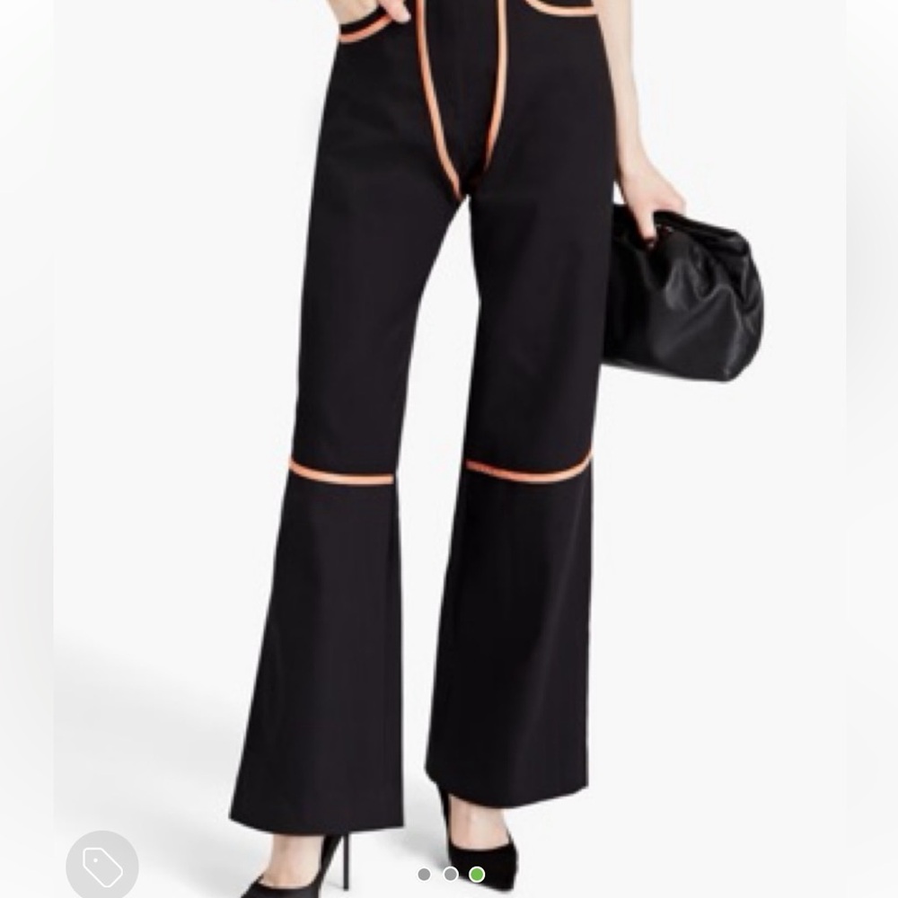 Paris Georgia Western Style leather trimmed pants